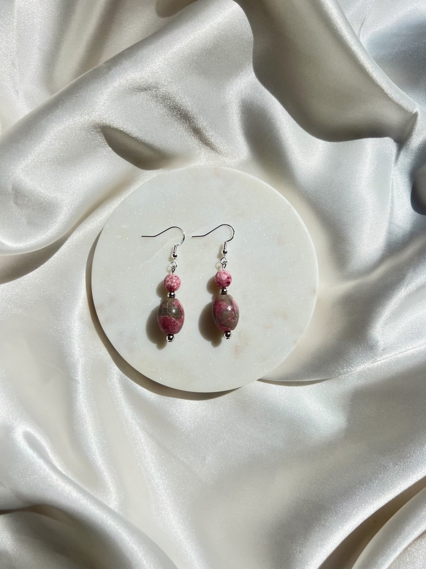 Pink Marble Earrings