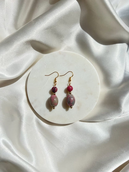 Pink Marble Earrings